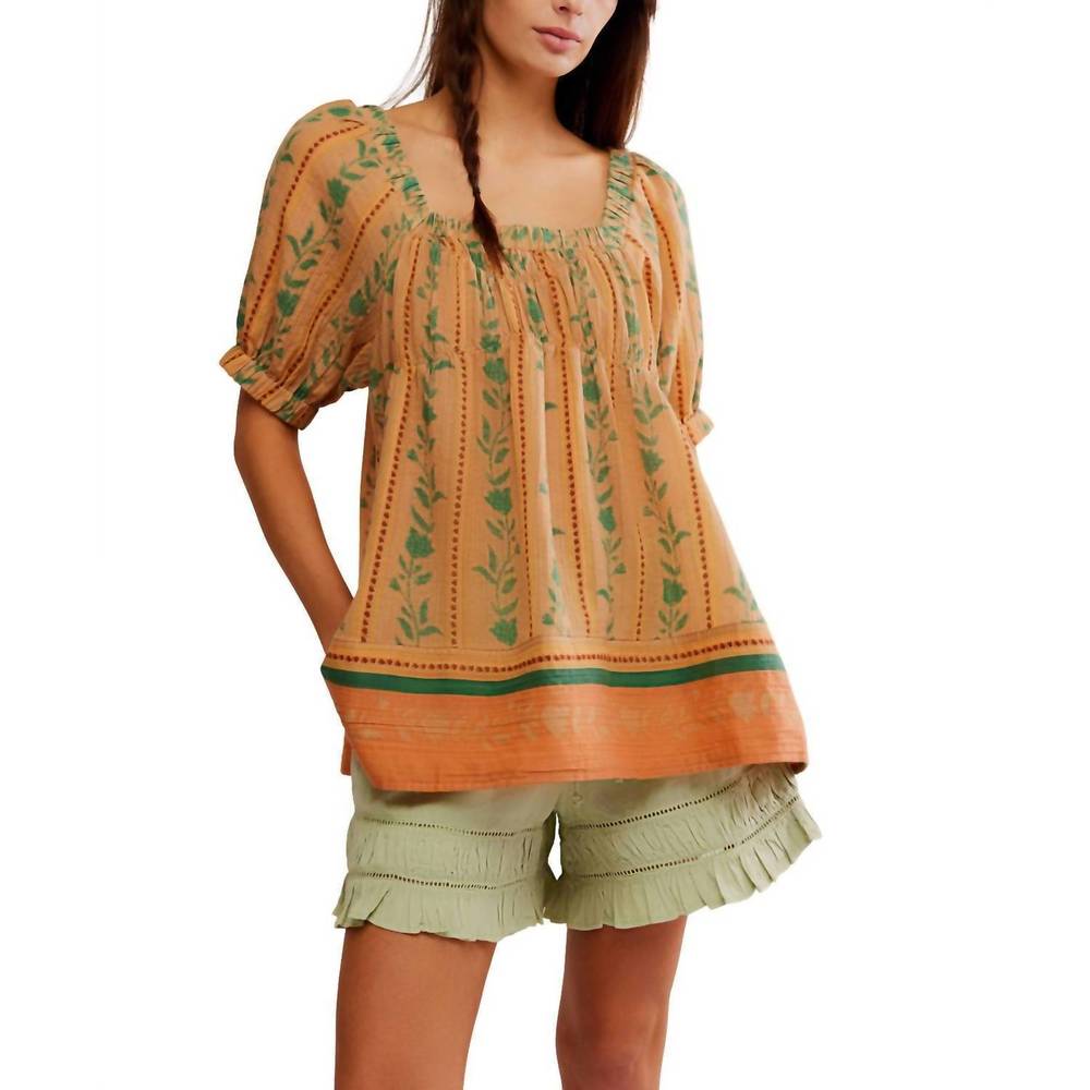 NEW FREE PEOPLE santorini printed tunic in brioche combo